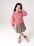 Dual Fabric Dress for Girls anthracite+ecru+mauve+sage green 