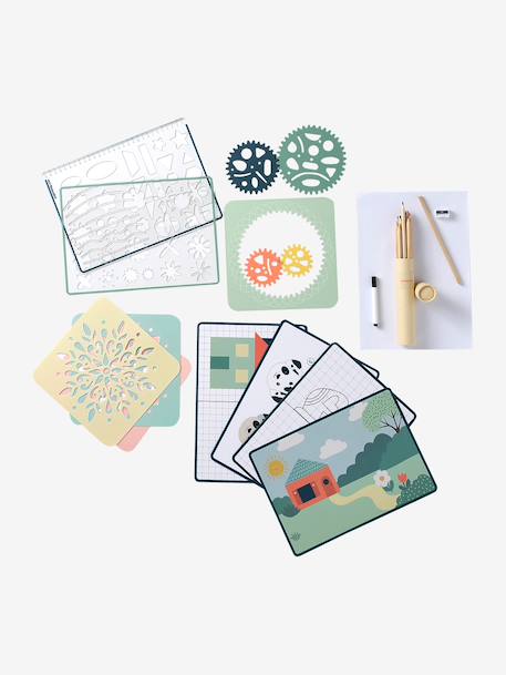 FSC 100% wooden drawing set multicoloured 