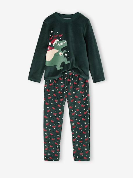 Velour pyjamas for boys fir green 