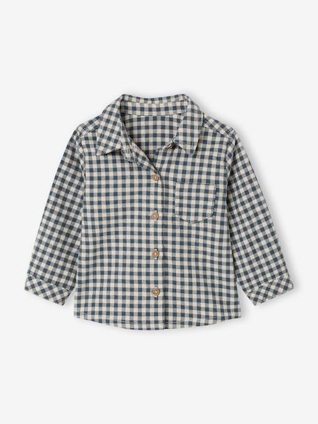 Dungaree set with shirt for baby boys olive 