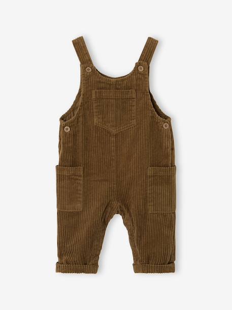 Dungaree set with shirt for baby boys olive 