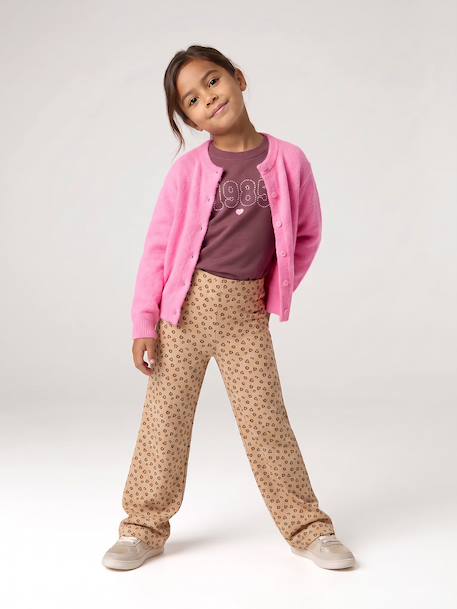 Button-through cardigan with long sleeves for girls blue+bordeaux red+rose 