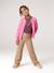 Button-through cardigan with long sleeves for girls blue+bordeaux red+rose 