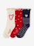 Pack of 3 Christmas socks for girls red 