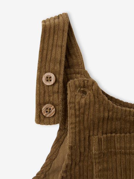 Dungaree set with shirt for baby boys olive 