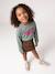 Long-sleeved T-shirt for girls green+ink blue+pale pink 