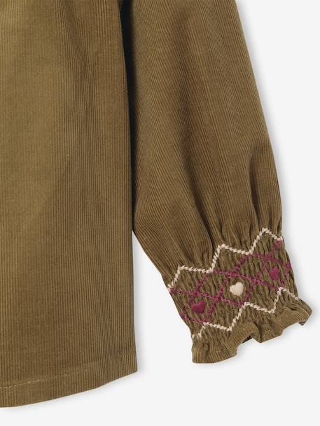 Corduroy blouse for baby girls olive 