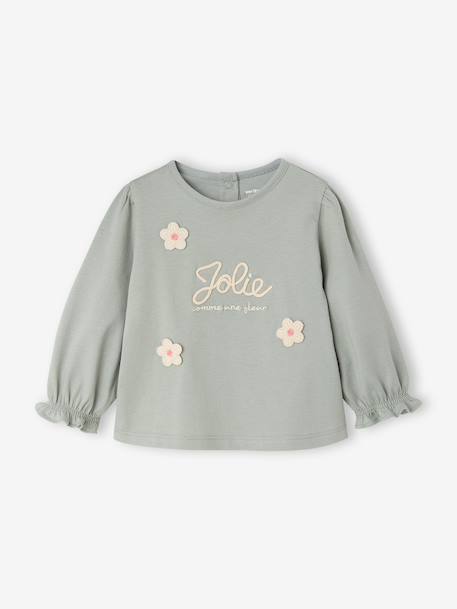 Long-sleeved T-shirt for baby girls crystal blue 