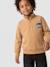 Sweatshirt with trucker collar for boys peacock blue+yellow 