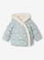 Hooded puffer jacket for baby girls crystal blue+rosy 