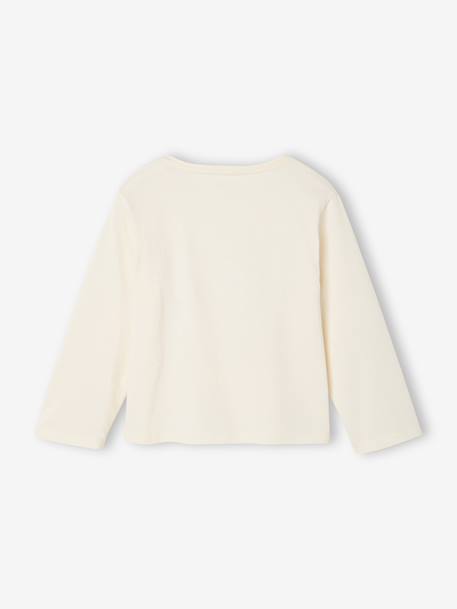 Long Sleeve T-Shirt with Heart in Relief, for Girls blush+ecru+green+white 