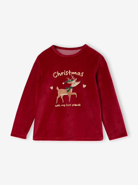 Velour pyjamas for girls red 