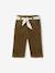 Wide Trousers in Corduroy with Flowers Belt for Babies beige+old rose+olive 
