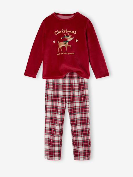 Velour pyjamas for girls red 