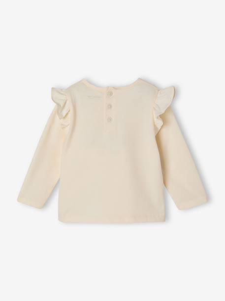 Long-sleeved T-shirt for baby girls ecru 