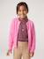 Button-through cardigan with long sleeves for girls blue+bordeaux red+rose 