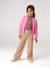 Button-through cardigan with long sleeves for girls blue+bordeaux red+rose 