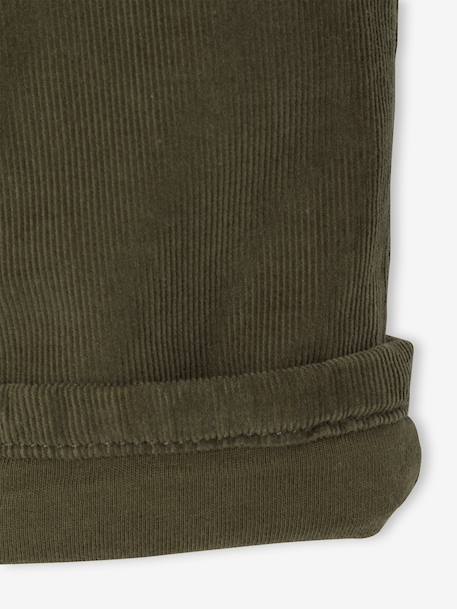 Corduroy trousers for baby boys khaki+navy blue 