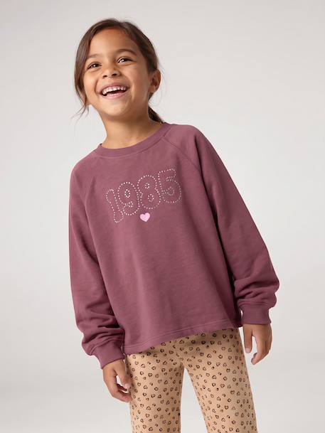 Long-sleeved T-shirt for girls ink blue+plum 