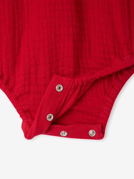 Jumpsuit and tights set for baby girls red 