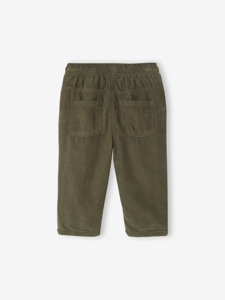 Corduroy trousers for baby boys khaki+navy blue 