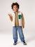 Sleeveless sherpa cardigan for boys caramel+ecru 