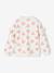 Christmas Special Sweatshirt with Candy Cane Glittery Hearts & Ruffled Sleeves for Girls ecru+rosy 