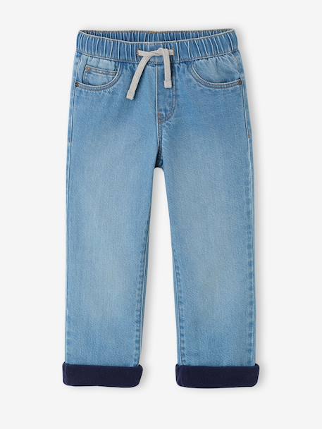 Wide-leg fleece-lined jeans for boys double stone 