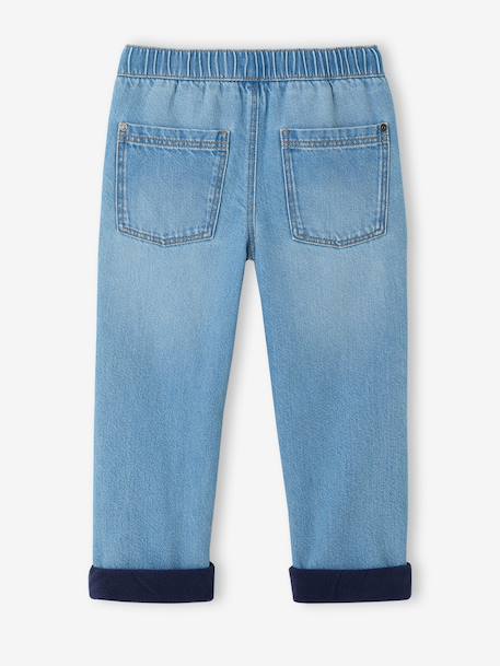 Wide-leg fleece-lined jeans for boys double stone 