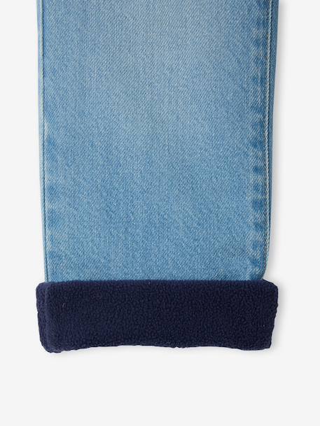 Wide-leg fleece-lined jeans for boys double stone 