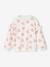 Christmas Special Sweatshirt with Candy Cane Glittery Hearts & Ruffled Sleeves for Girls ecru+rosy 