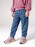 Balloon jeans for girls bleached denim+medium blue 