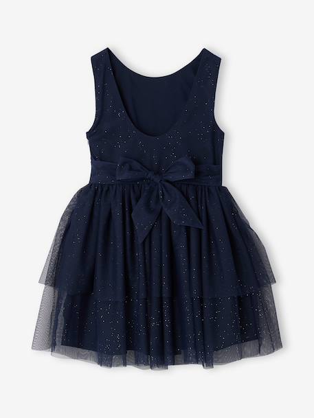 Dress and cardigan set for girls navy blue 