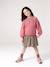 Dual Fabric Dress for Girls anthracite+ecru+mauve+sage green 