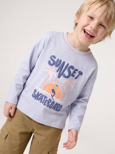 Long-sleeved T-shirt for boys light blue 