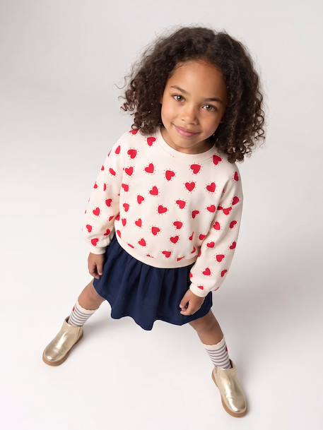 2-in-1-Effect Dress in Dual Fabric anthracite+navy blue+red 