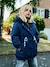 Reversible parka for girls khaki+navy blue 
