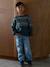 Wide-leg fleece-lined jeans for boys double stone 