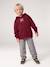 Hooded sweatshirt for boys marl red+navy blue 