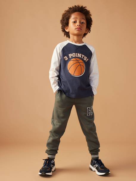 Fleece Joggers for Boys lichen+navy blue 