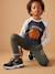 Top with Ball Motif in Relief & Contrasting Raglan Sleeves for Boys night blue 
