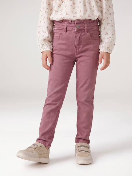 Slim trousers for girls ink blue+mauve 