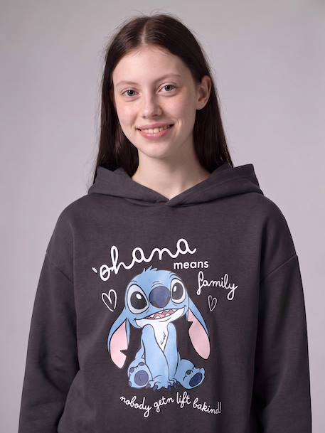 Hooded Lilo and Stitch sweatshirt for girls anthracite 