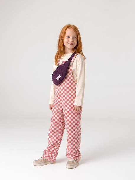 Dungarees in twill for girls sweet pink 
