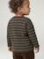 Long-sleeved striped T-shirt for baby cappuccino+khaki 