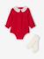 Jumpsuit and tights set for baby girls red 