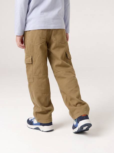 Cargo trousers for boys denim blue+olive 