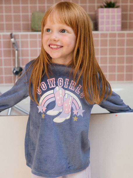 Pack of 2 pyjamas for girls slate blue 