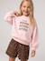 Sweatshirt with round neck for girls mauve+pale pink 