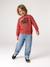 Crewneck sweatshirt for boys navy blue+tomato red 